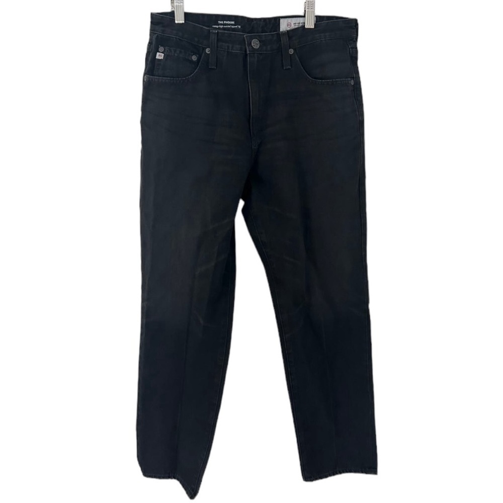 AG AG-ED Denim The Phoebe Vintage High-Waisted Tapered Leg Jeans Black 30